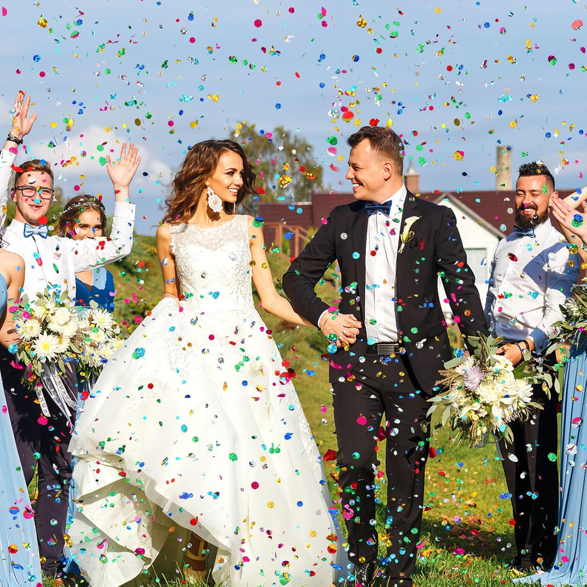 MARFOREVER Multicolor Sparkle Foil Confetti, Glitter Round Confetti Birthday Scatter Table Metallic