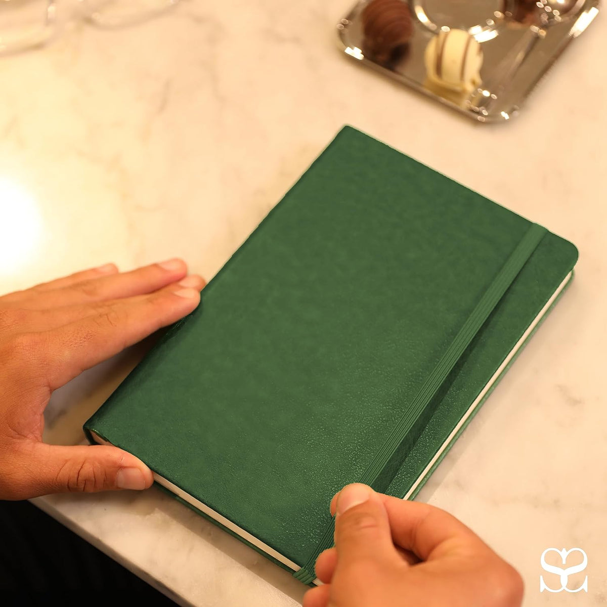 SETTINI Journal Notebook for Writing, Vegan Leather Hardcover Notebook - Pen loop, Back Pockets &