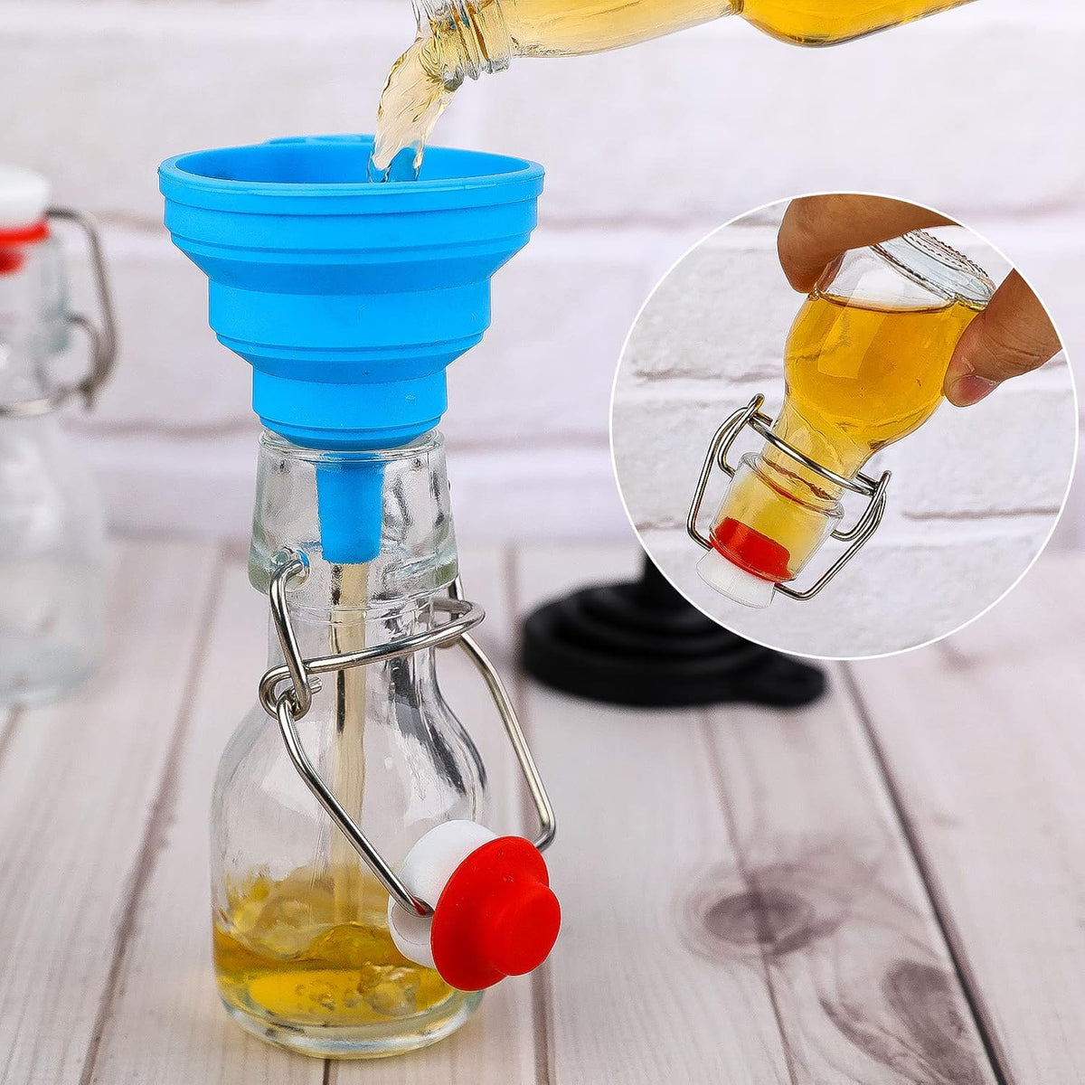 INFTYLE Swing Top Glass Bottles Set - 30 Mini Glass Bottles with Swing Top Lids for Homemade