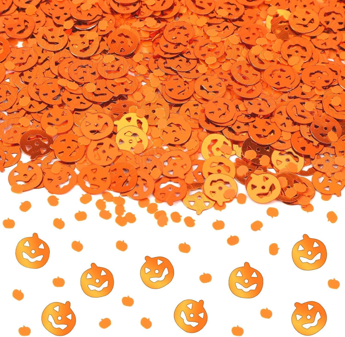 MARFOREVER Halloween Pumpkin Confetti Table Decorations, Orange Pumpkin Scatter Confetti Party