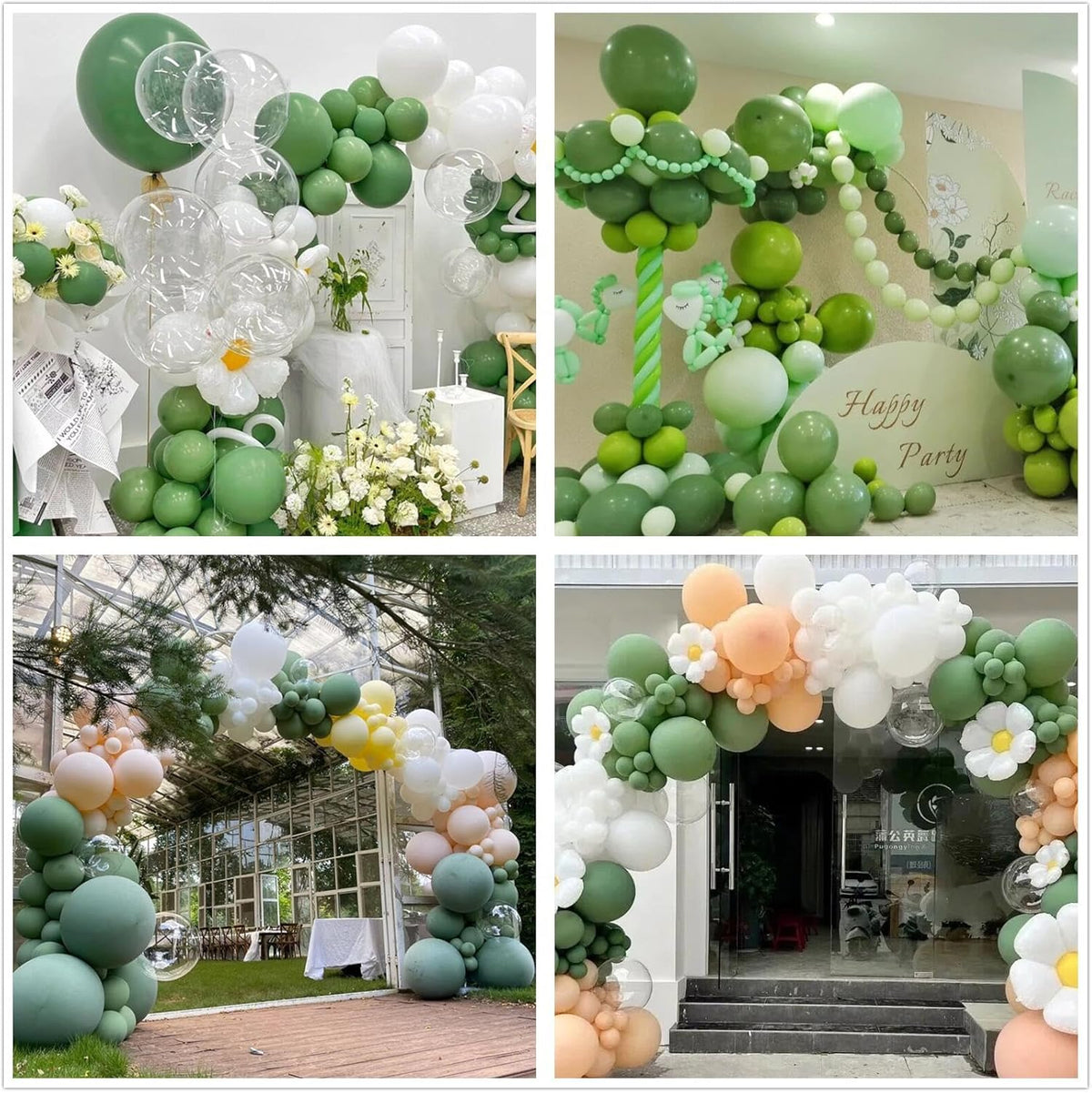 412pcs Sage Green Balloon Garland Arch Kit 18 12 10 5 Inch Different Sizes Matte Latex Olive
