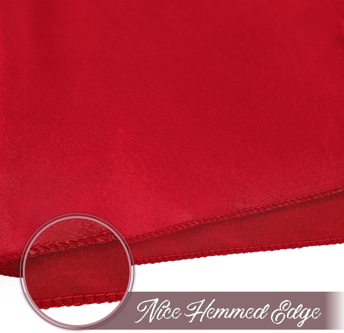 50 Pieces Red Satin Napkins, 17" x 17" Square Table Napkins, Silky Soft Smooth Washable Napkins for