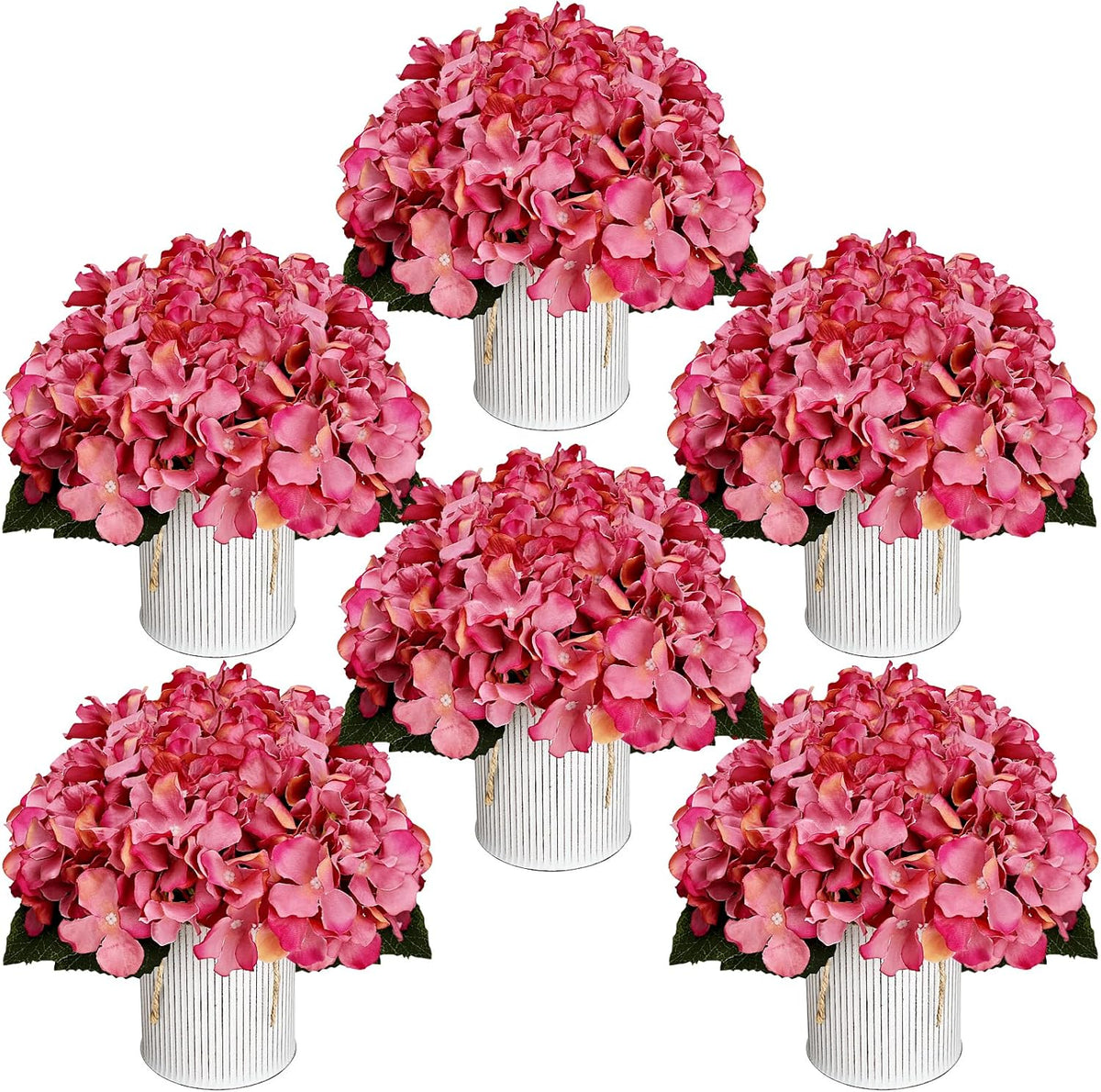 Flower Table Centerpieces - Set of 6 Floral Arrangement Artificial Wedding Hydrangeas Floral