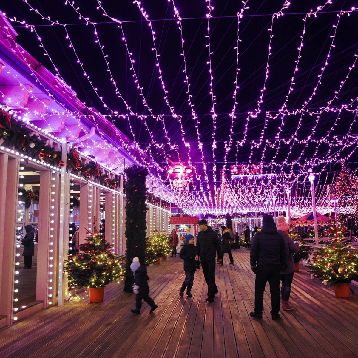 JMEXSUSS 91.5ft 250 LED Purple String Lights Indoor, Connectable 8 Modes Purple Christmas Lights