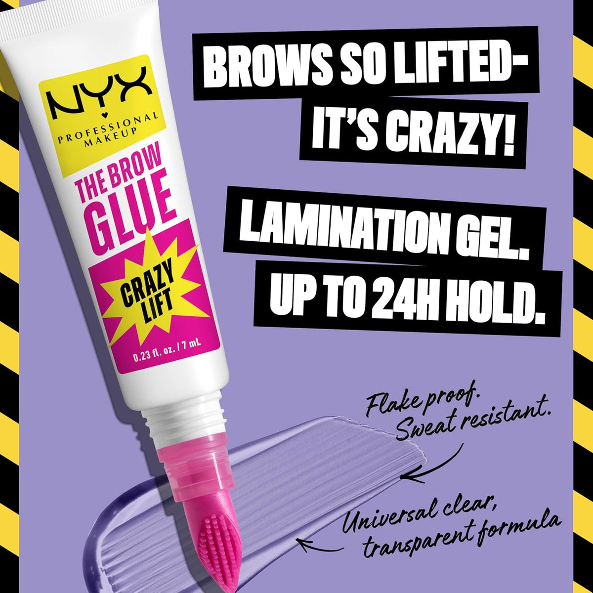 NYX PROFESSIONAL MAKEUP The Brow Glue Crazy Lift, Brow Lamination Gel with 16HR Strong Hold &