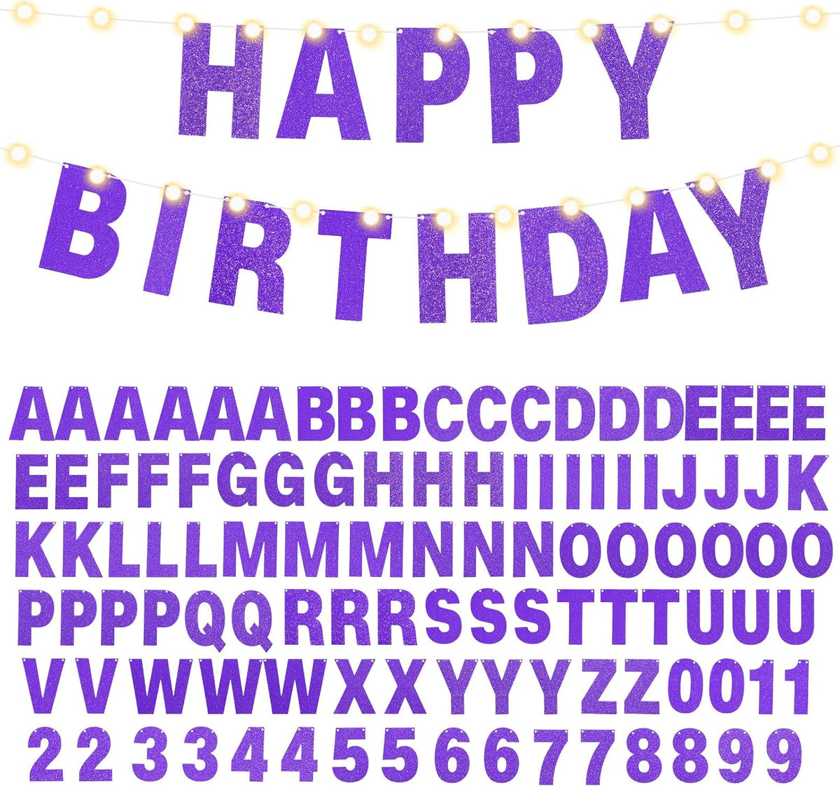 TaoBary 112 Pcs DIY Letter Custom Banner Glitter Customizable Banner Kit Including 107 Letters and