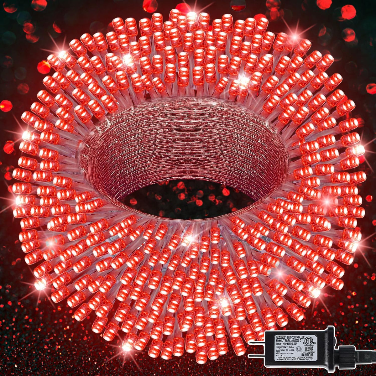 LJLNION 300 LED Christmas Lights, Extra Long 98.5FT Valentines String Lights Outdoor Indoor, 8