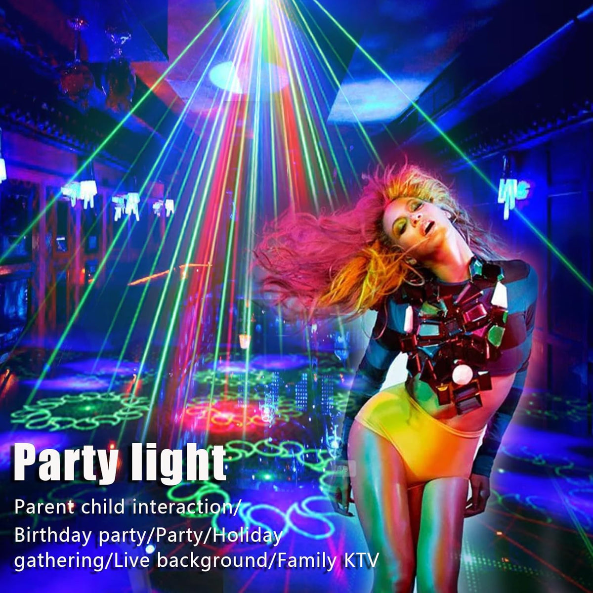 Party Lights Starry Sky Projector Ocean Wave Projector 3 in 1, DJ Dicso Ball Home Light with Remote