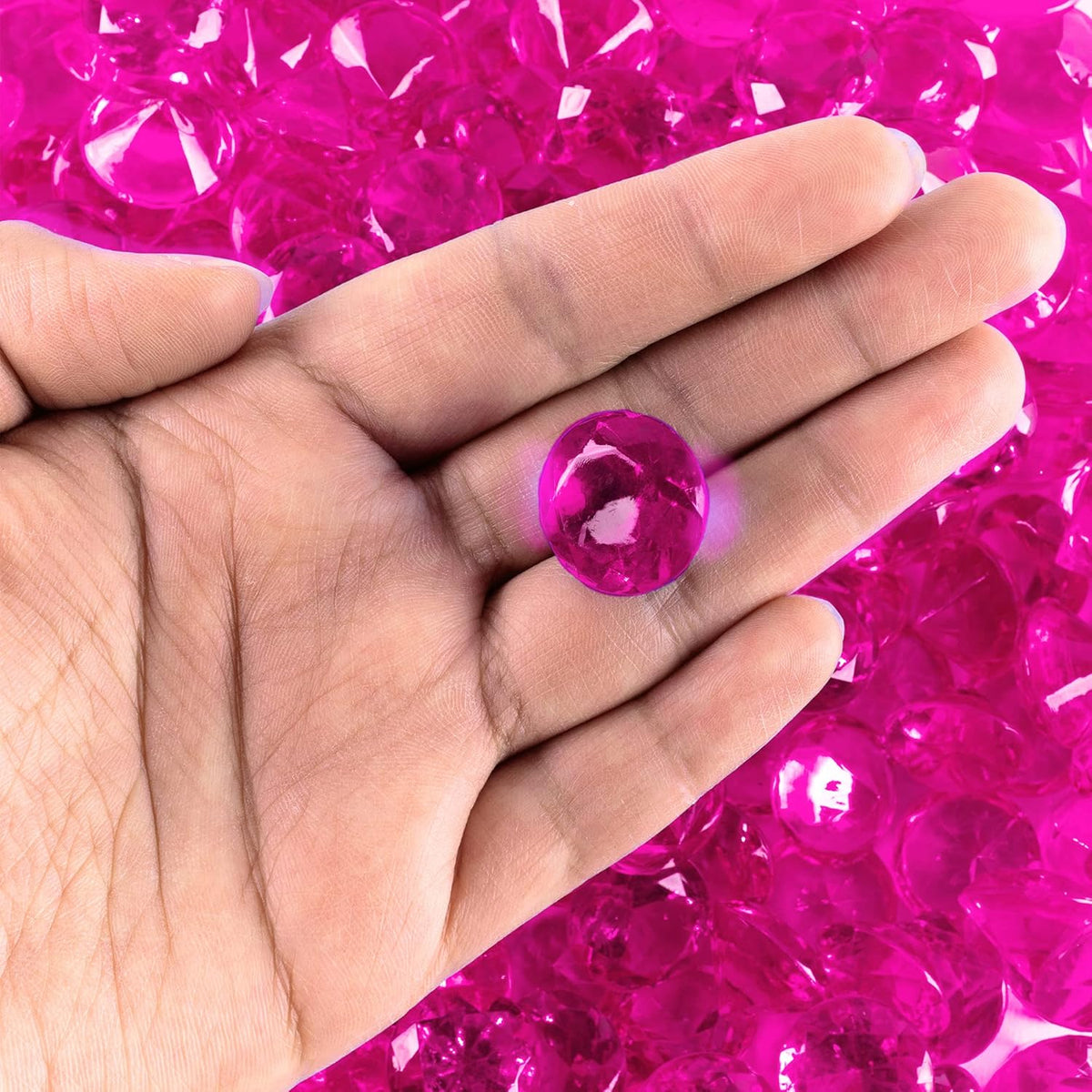 Super Z Outlet Fuchsia Acrylic Round Diamond Crystals Treasure Gems for Table Scatters, Vase