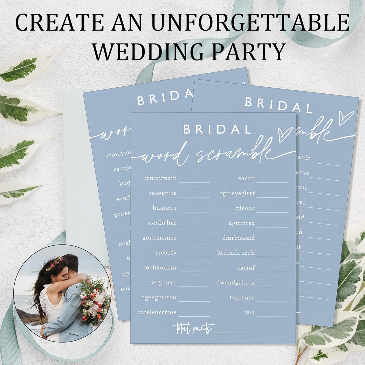 Fun Wedding Shower Games Bridal Word Scramble who knows the bride best 25 Game Cards with 1 Answer