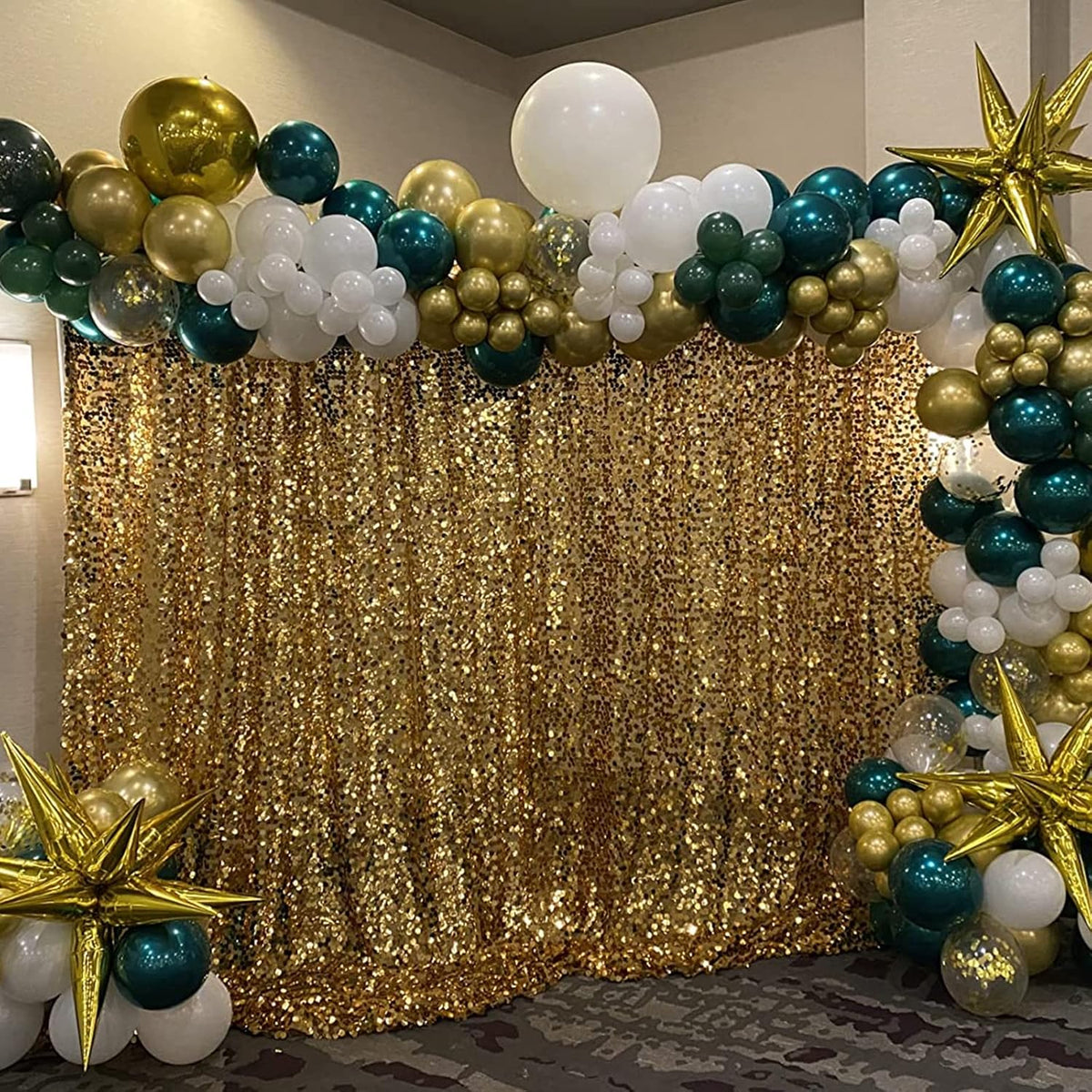 Metallic Teal Balloons, 50 PCS Double Stuffed Chrome Turquoise Balloons, Shiny Thick Dark Teal Blue
