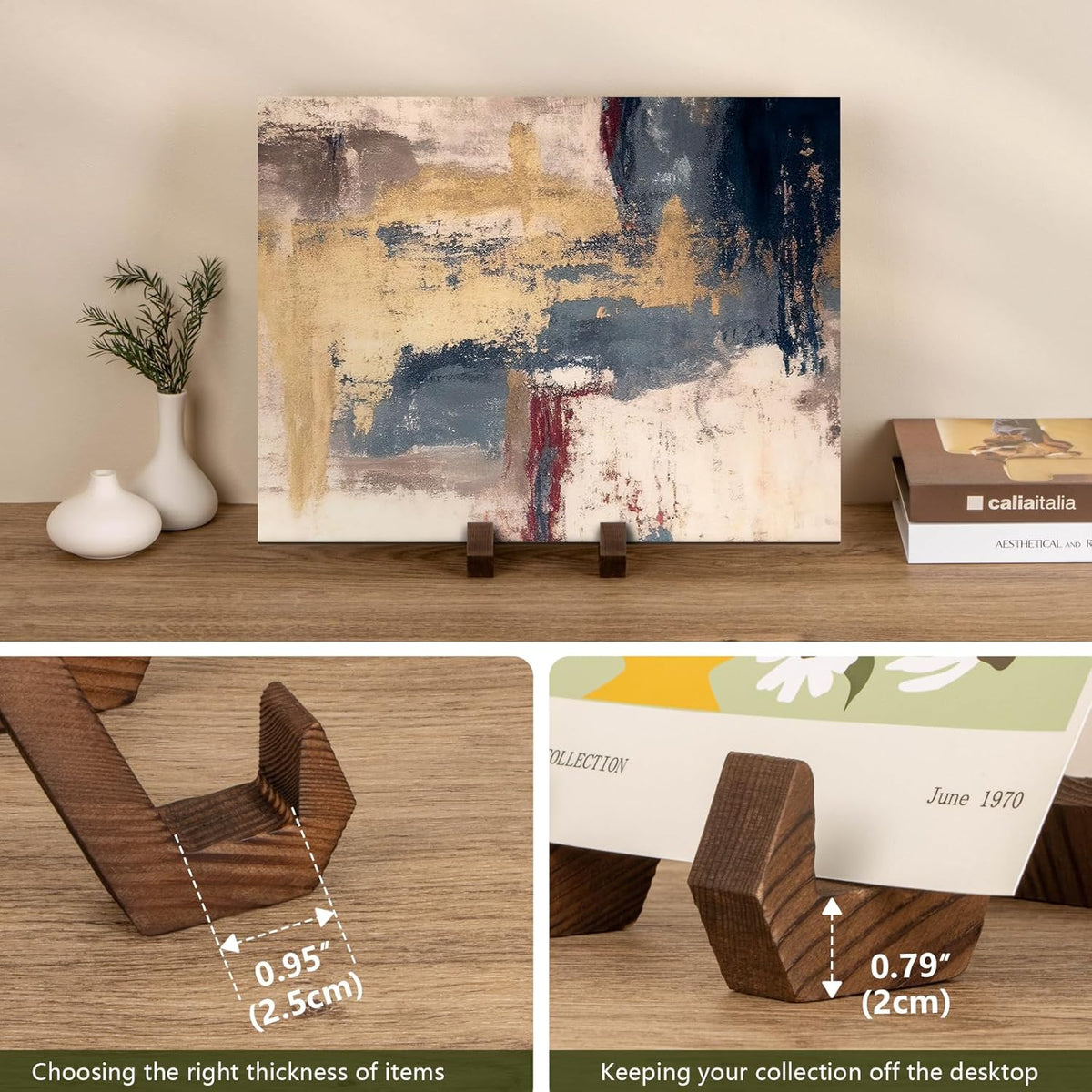 Plate Display Stand, 6 Inch Plate Holder for Displaying, Decorative Picture Frame Dish Photo Plaque