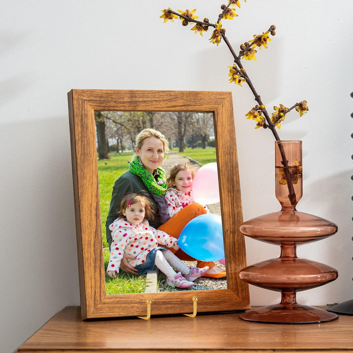 IBosins 5 Pack 6 Inch Plate Holder Display Stands, Metal Gold Frame Stand for Picture, Book, Photo