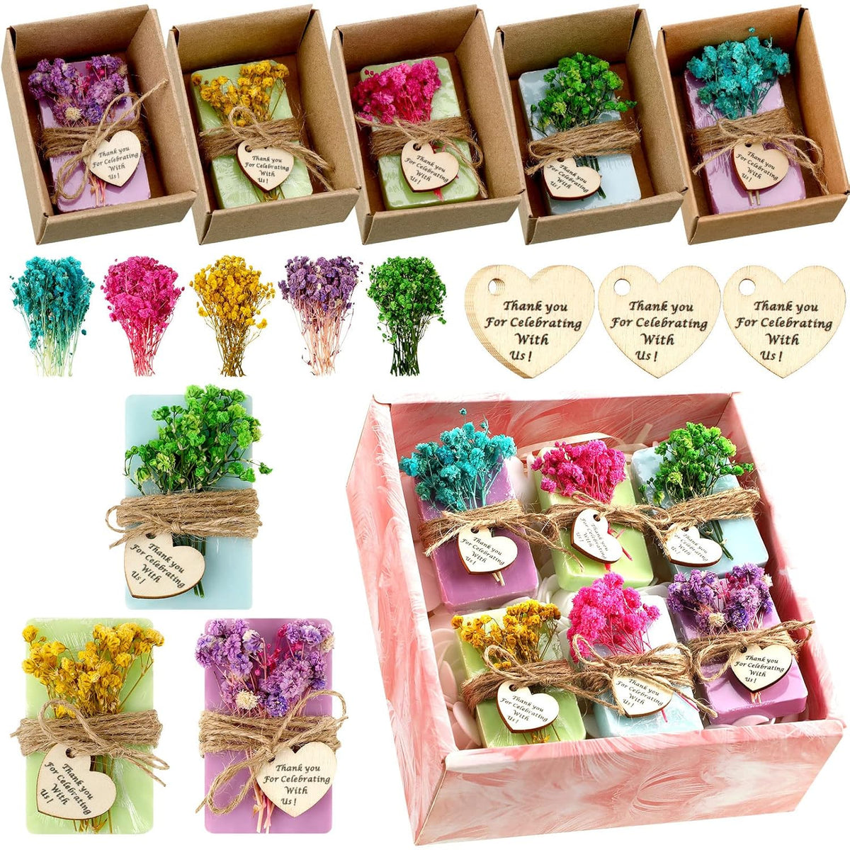Kigeli Set of 45 Soap Favors DIY Bridal Shower Favors Bulk Wedding Soap Gifts Baby Shower Scented