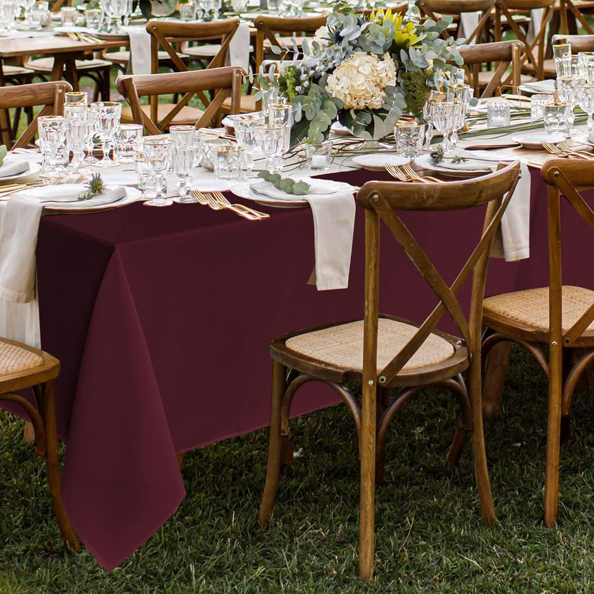 Fitable 8 Pack Rectangle Tablecloths: Stain Resistant Wrinkle Free Fabric Table Clothes, Washable