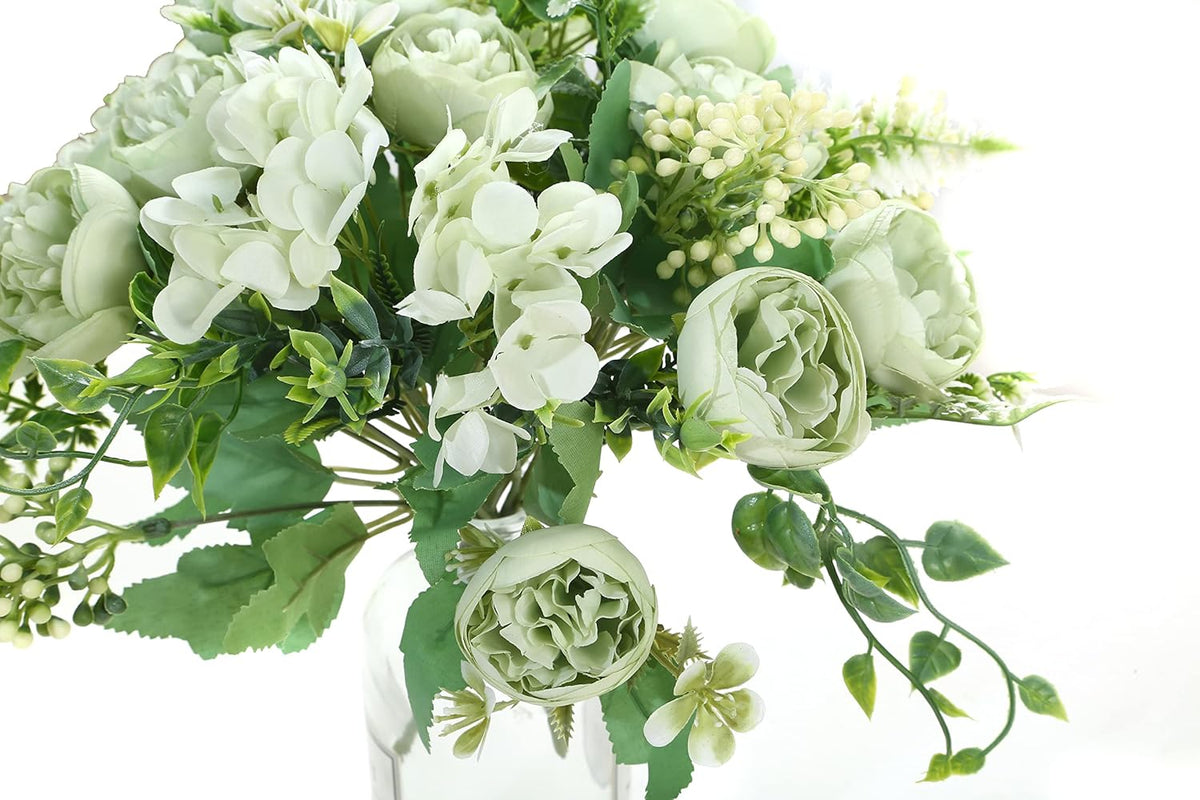 Artificial Flowers Fake Peony Silk Mini Plastic Bridal Flowers for DIY Wedding Bouquets Home