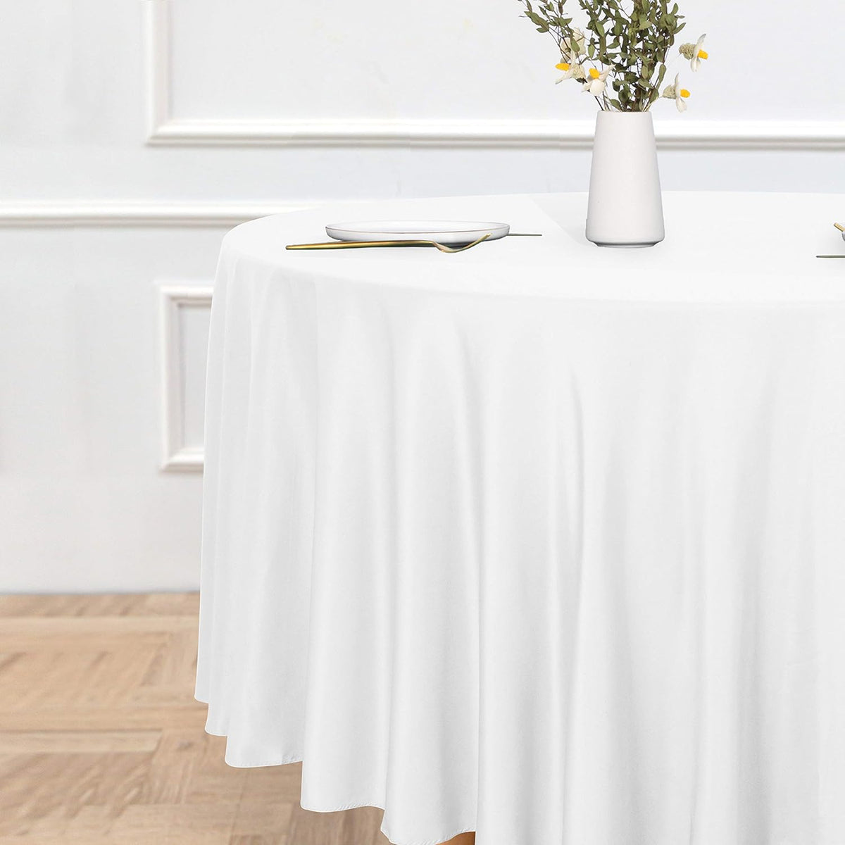 sancua Round Tablecloth - 120 Inch - Water Resistant Spill Proof Washable Polyester Table Cloth