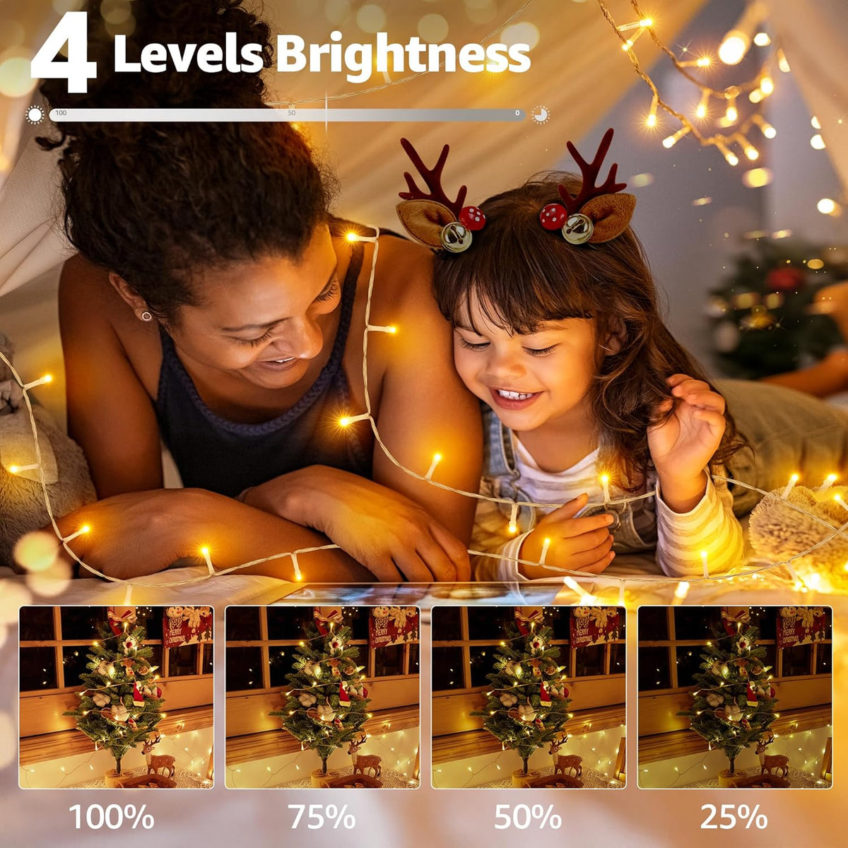 328 FT 1000 LED Christmas Lights Outdoor, Warm White Christmas Lights with Remote, 8 Modes String