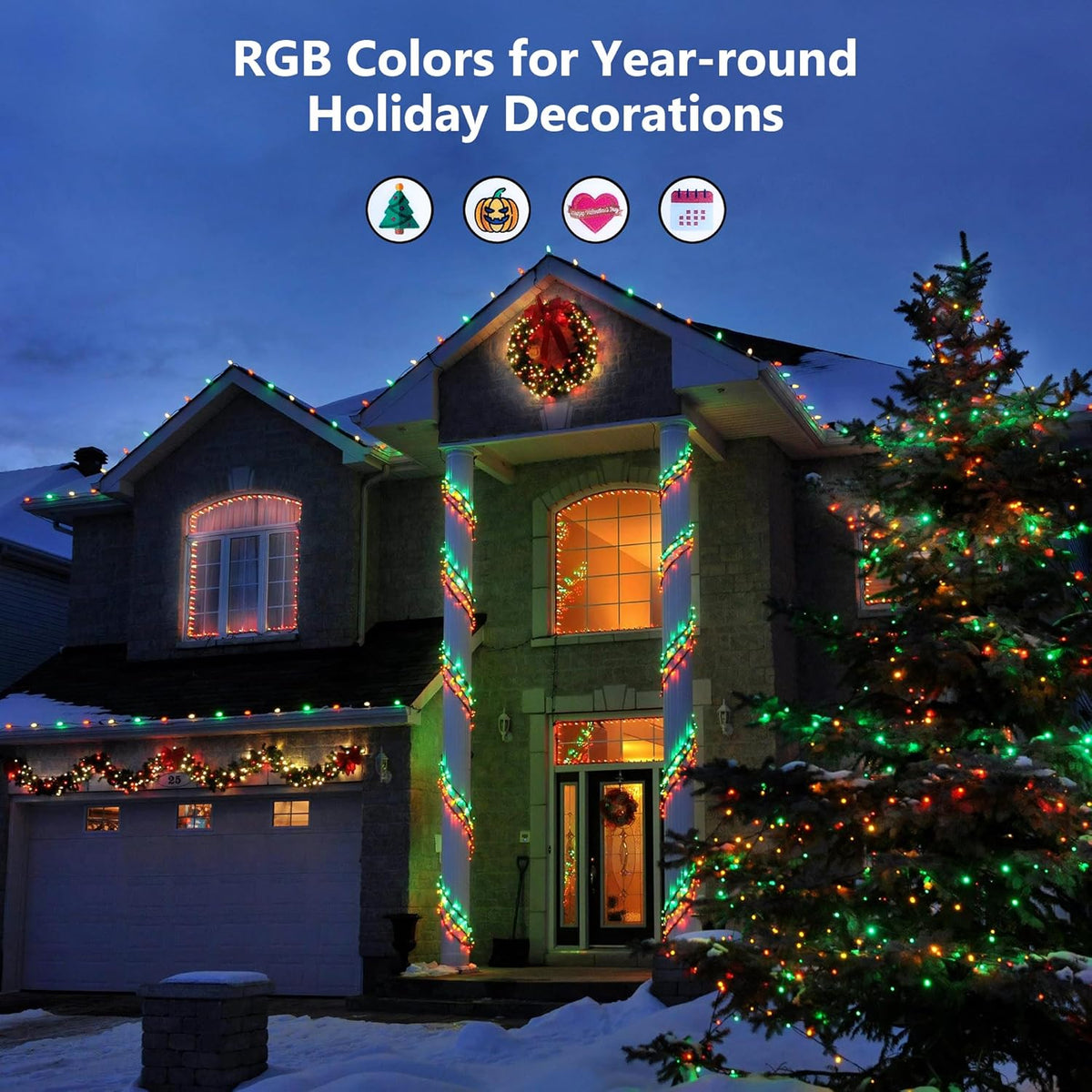 BrizLabs Halloween Lights, 33FT 100 LED RGB Color Changing String Lights with Remote, Dimmable Mini