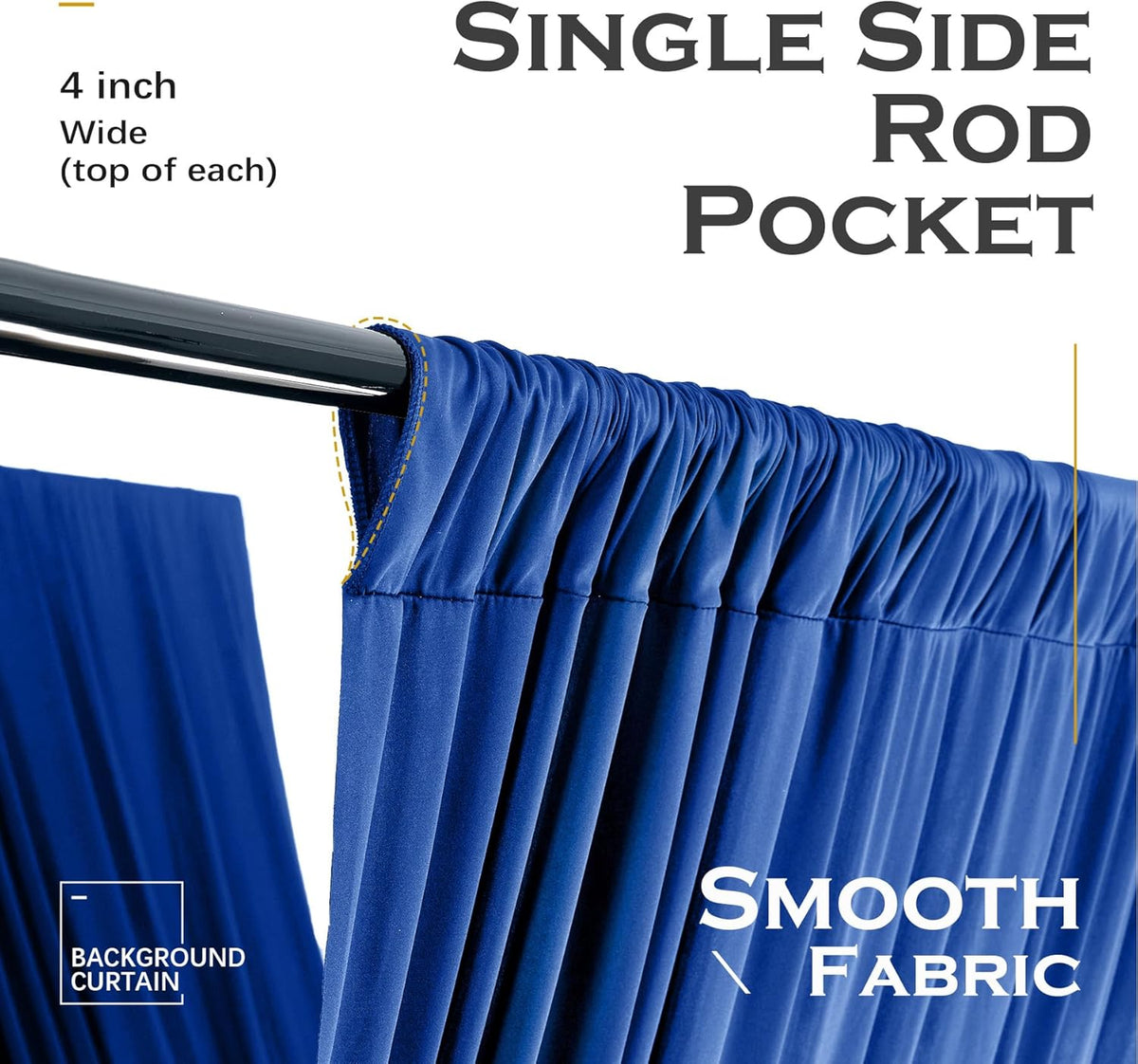 PartyVillage 2 Panels 5ftx30ft Royal Blue Ceiling Drapes for Wedding Parties – 30 FT Extra Long