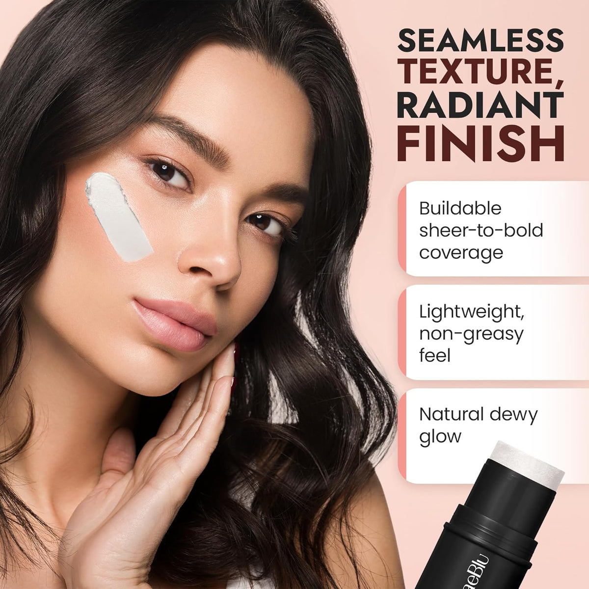 Organic Blush Tube, Prosecco - 100% Natural Vegan Cream Blush Sticks, Multi-Use Bronzer, &