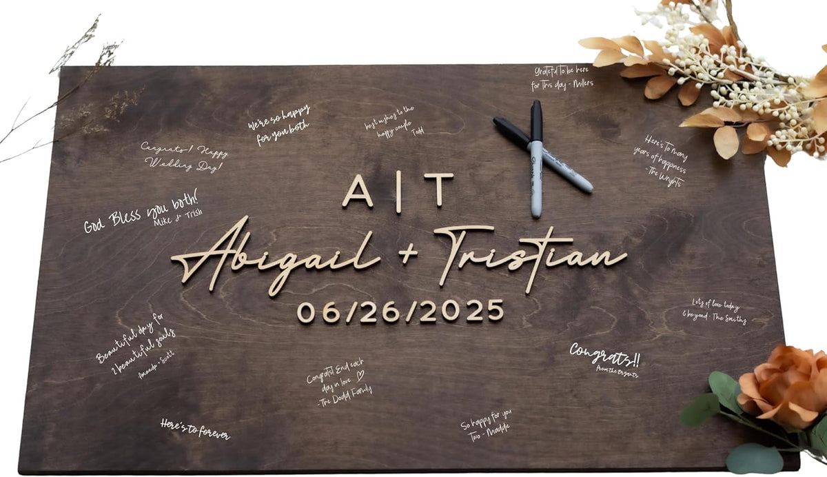 Personalized Last Name Guest Book, Unique Guest Book Sign, Custom Alternative Guest Book, Wooden