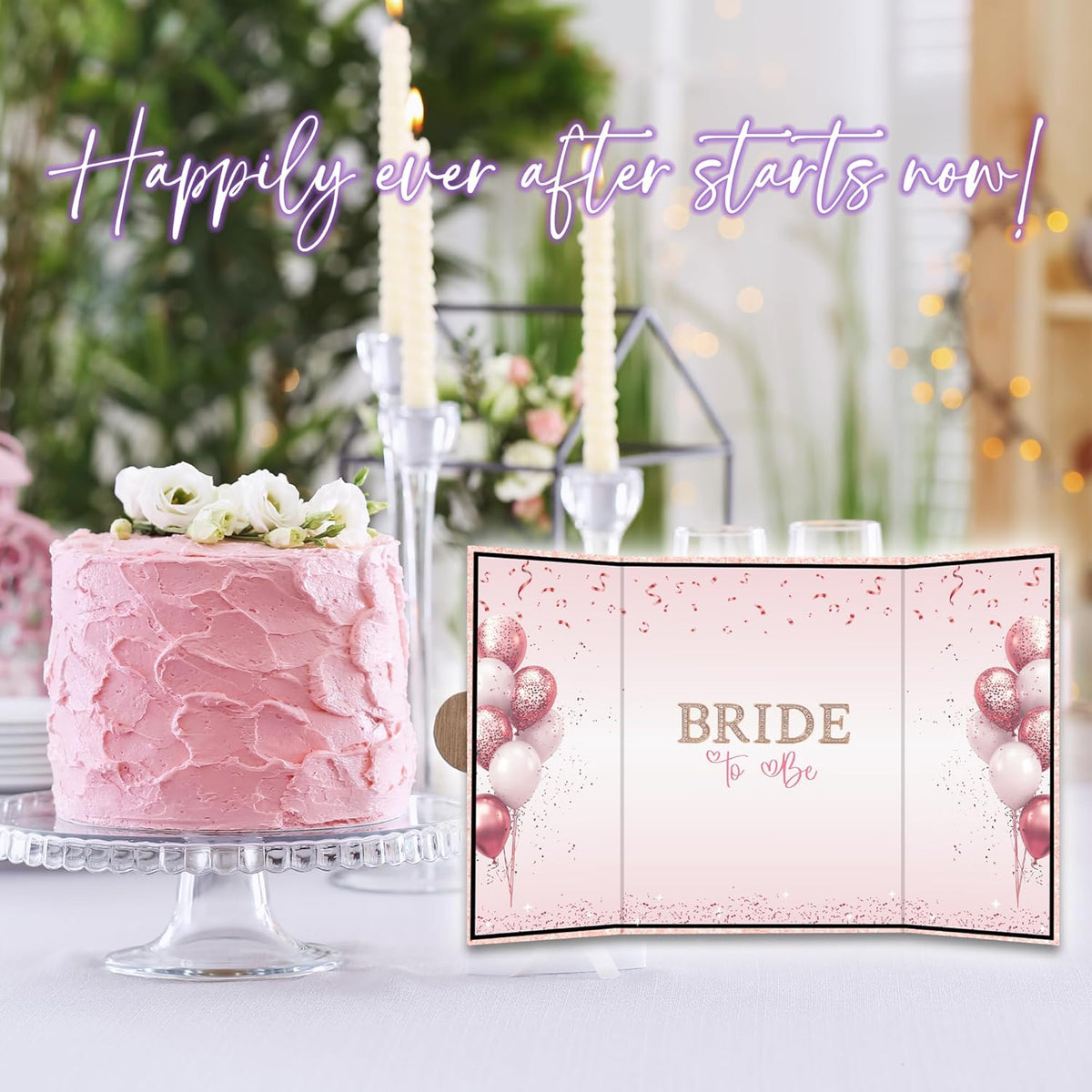 Pink Balloon Bridal Shower Decorations - Bride-to-Be Alternative Signature Guest Book for Women