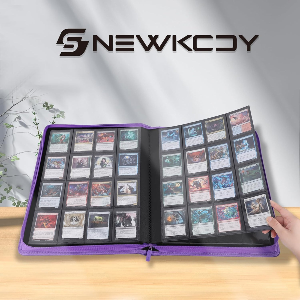 Snekdy premium 1024-pocket trading card binder, 16-pocket cards album, waterproof PU-leather Cover