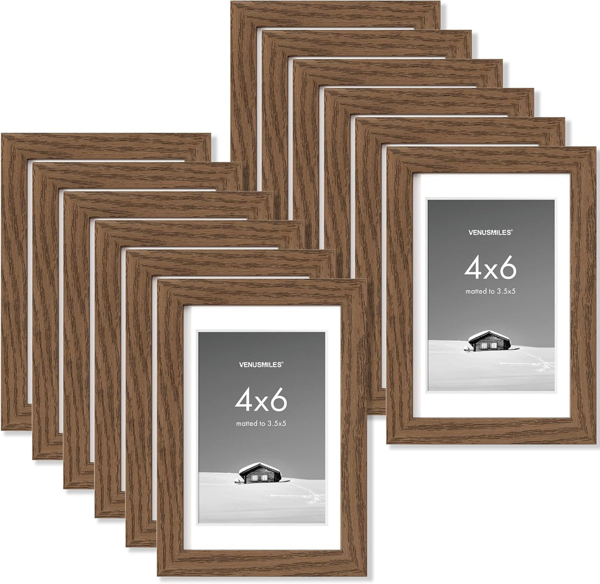 4x6 inch Picture Frame, 4x6 Photo Frames with 3.5x5 Removable Mat - High Definition Plexiglass