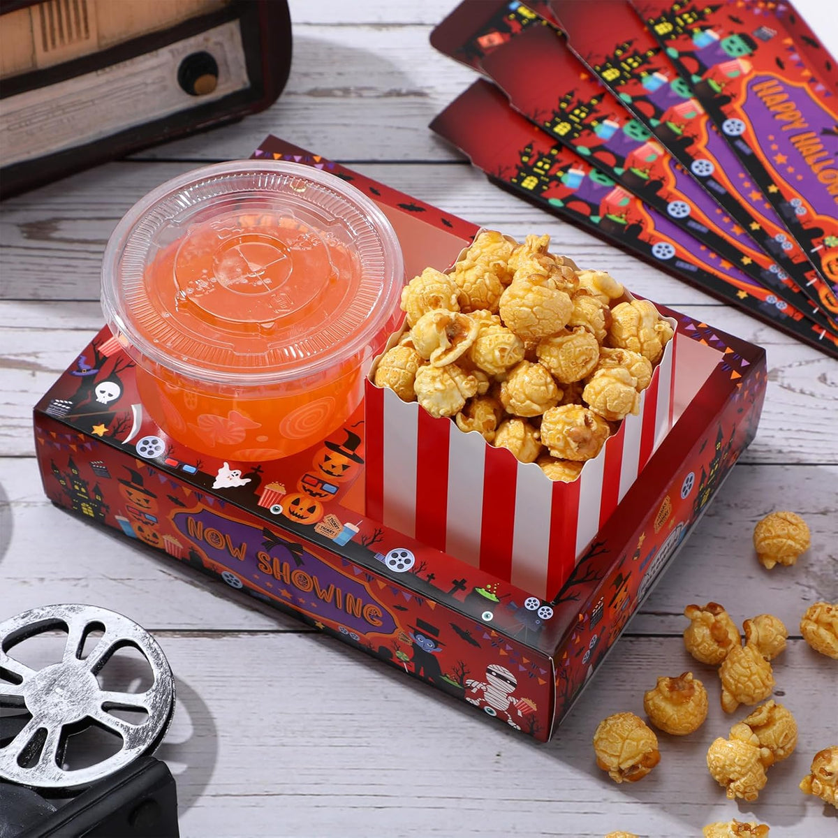 Faccito 36 Pcs Movie Night Snack Trays Movie Theater Snack Boxes Night Supply Disposable Paper