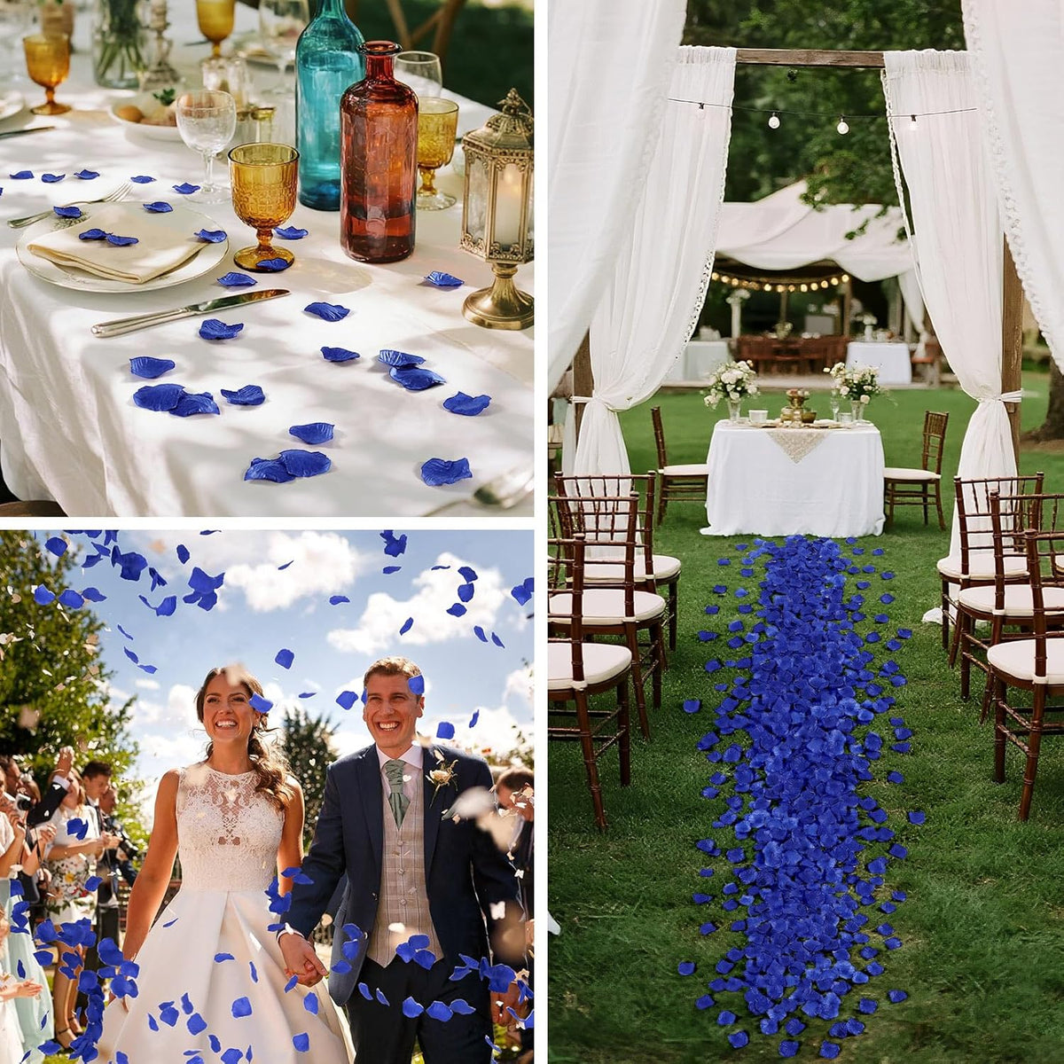 1000 Pcs Dark Blue Rose Petals Artificial Silk Flower Petals Romantic Decorations for Wedding