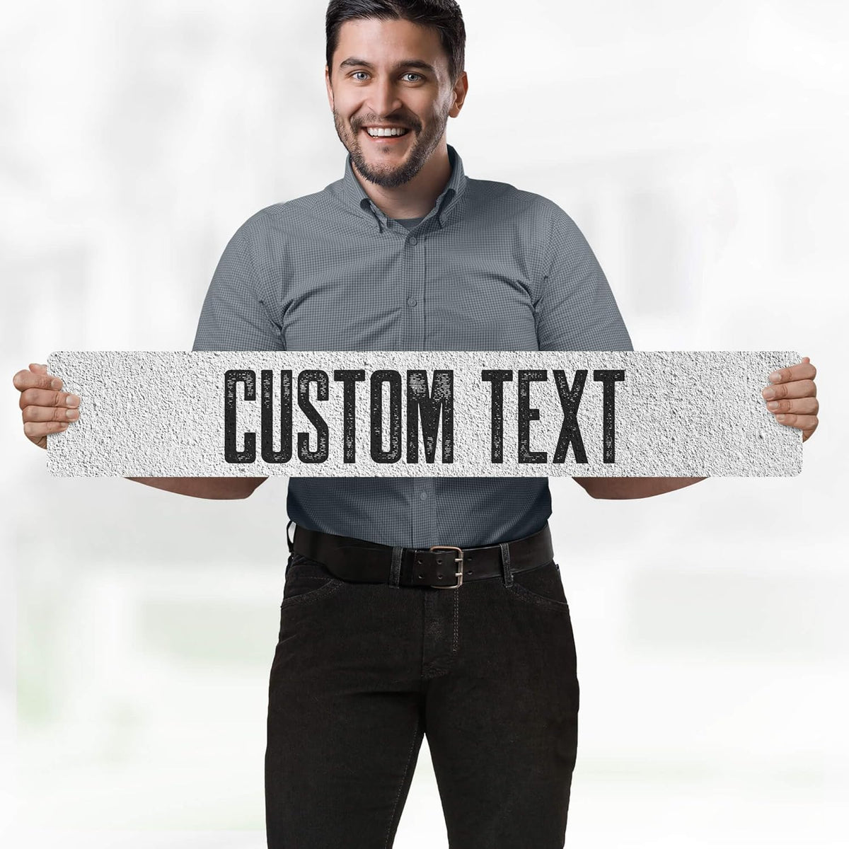 Custom Sign, Custom Street Sign, 11 Font Colors, 13 Font Styles, 4 Hole Options, 22 Sizes, 6x36