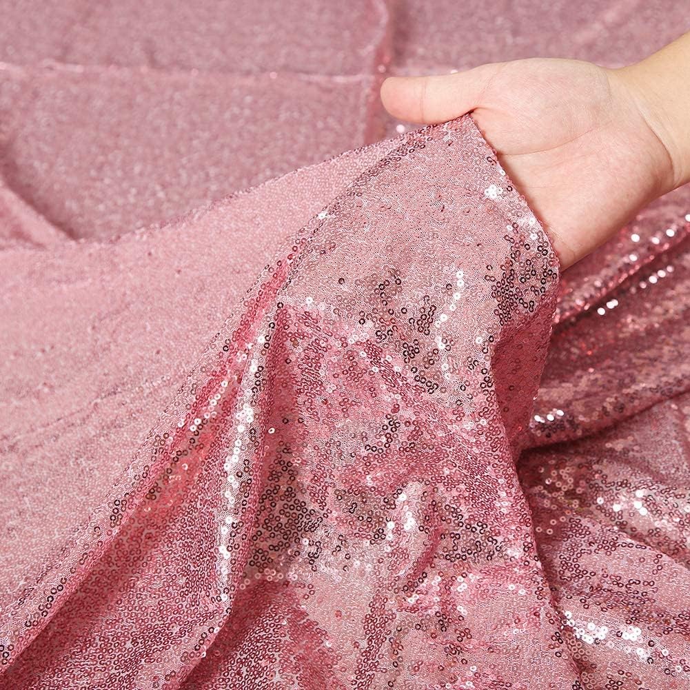 Poise3EHome 2 Panels 2ft x 8ft Fuchsia Pink Sequin Backdrop Curtains for Wedding Party Xmas