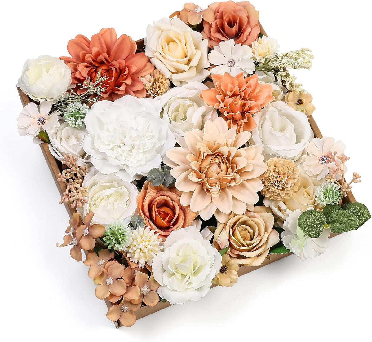 Serra Flora Artificial Flowers Combo Dahlia 34pcs Silk Mix Fake Flowers Roses for DIY Wedding