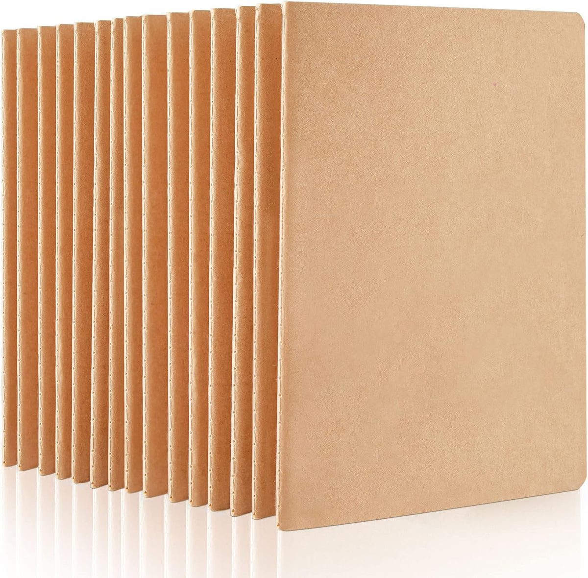 feela 15 Pack Blank Kraft Notebooks, Unlined Sketchbook Note Pad Travel Journal for Drawing