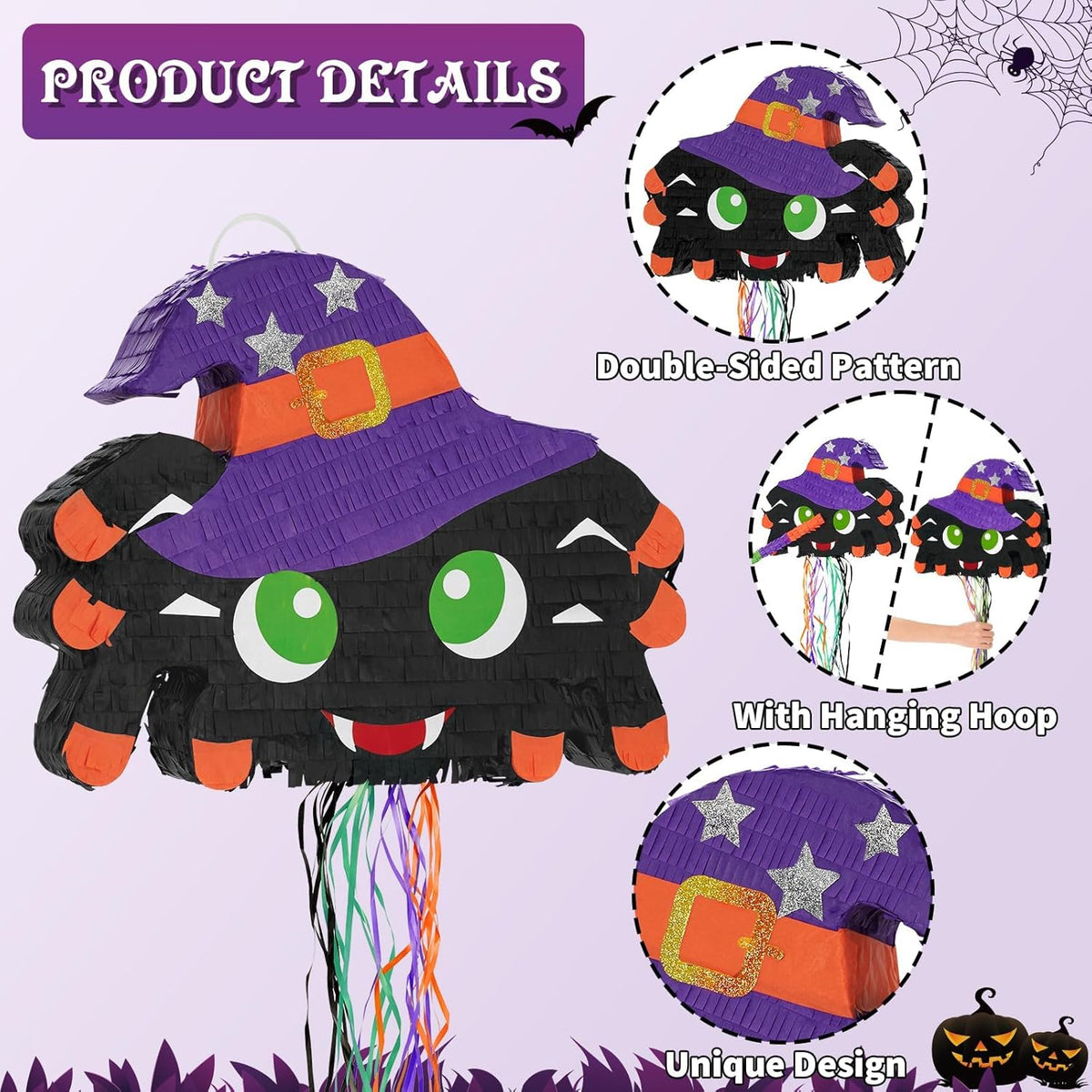 WERNNSAI Halloween Pinata - Halloween Party Game Decorations for Kids Birthday Theme Party Supply