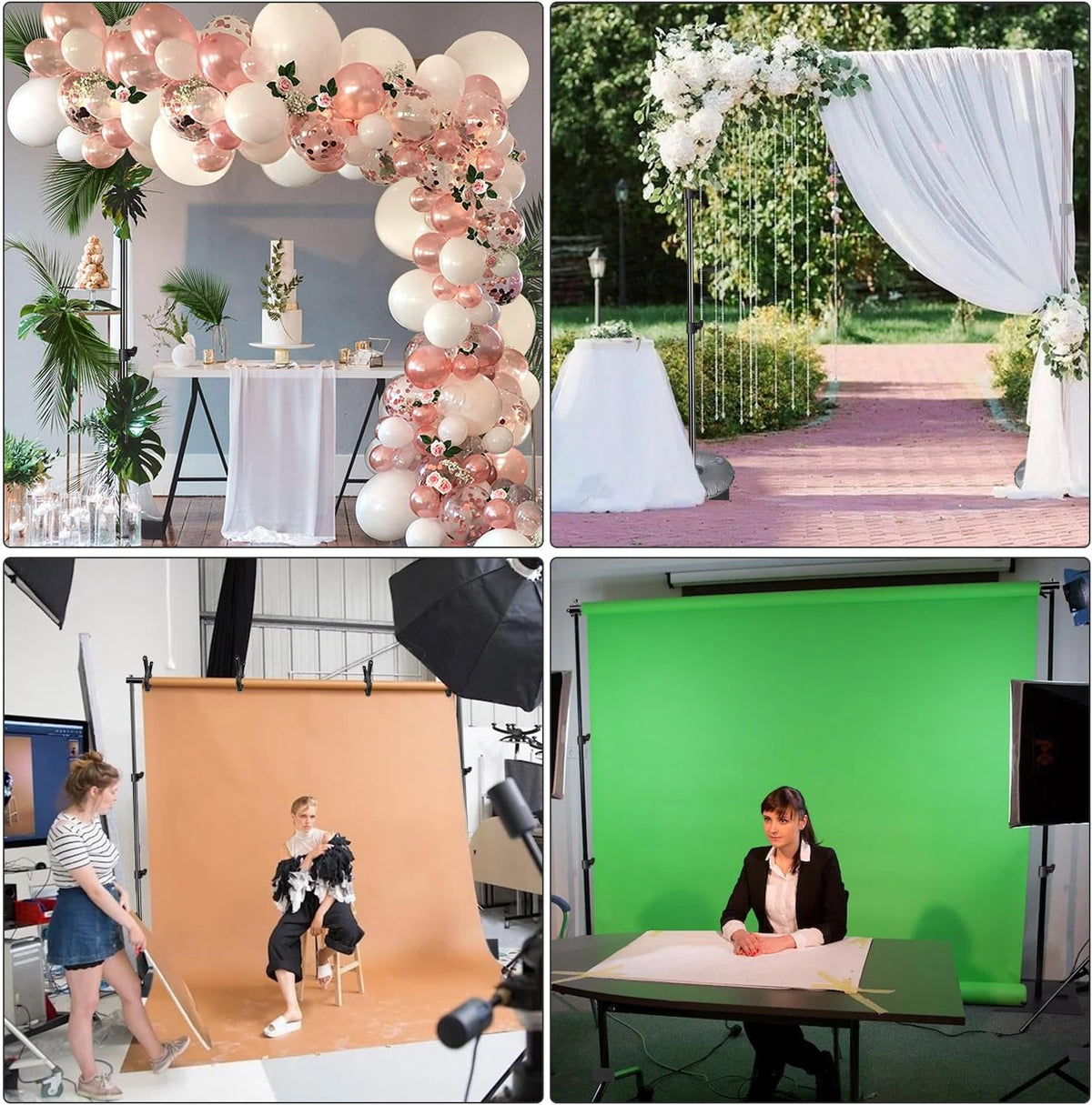 Pipe and Drape Photography Backdrop Stand Kit Adjustable Photo Background Stand 10ft x 6.5ft with