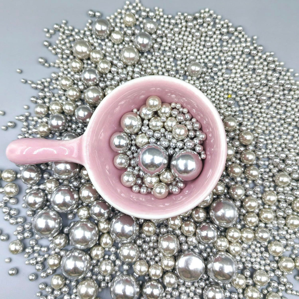 Edible Pearl Sugar Sprinkles Silver Candy Mixing Size Baking Edible Cake Decorations Cupcake