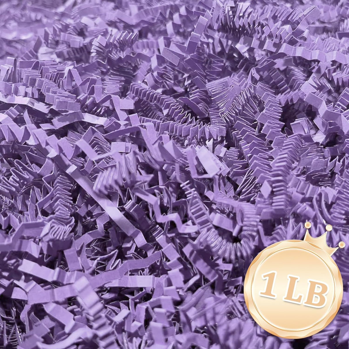 1 LB Light Purple Crinkle Cut Paper Shred Filler Great for Gift Wrapping, Light Purple Basket