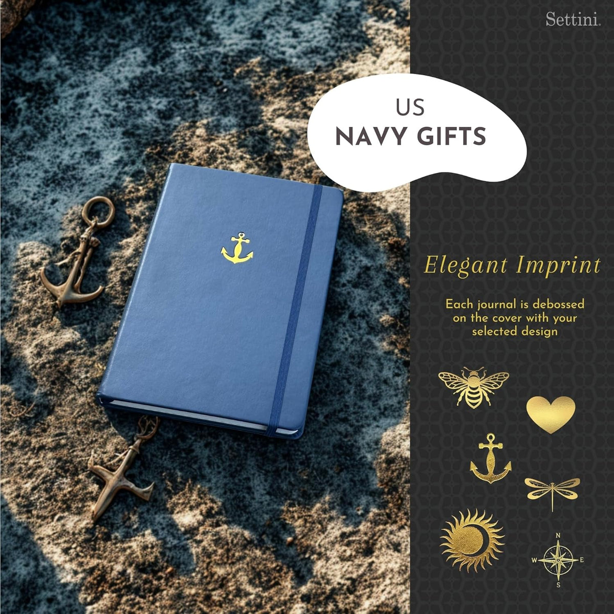 SETTINI Lined Journal, Ideal for Journaling - A5 Vegan Leather Notebook, 192 Archival-Quality