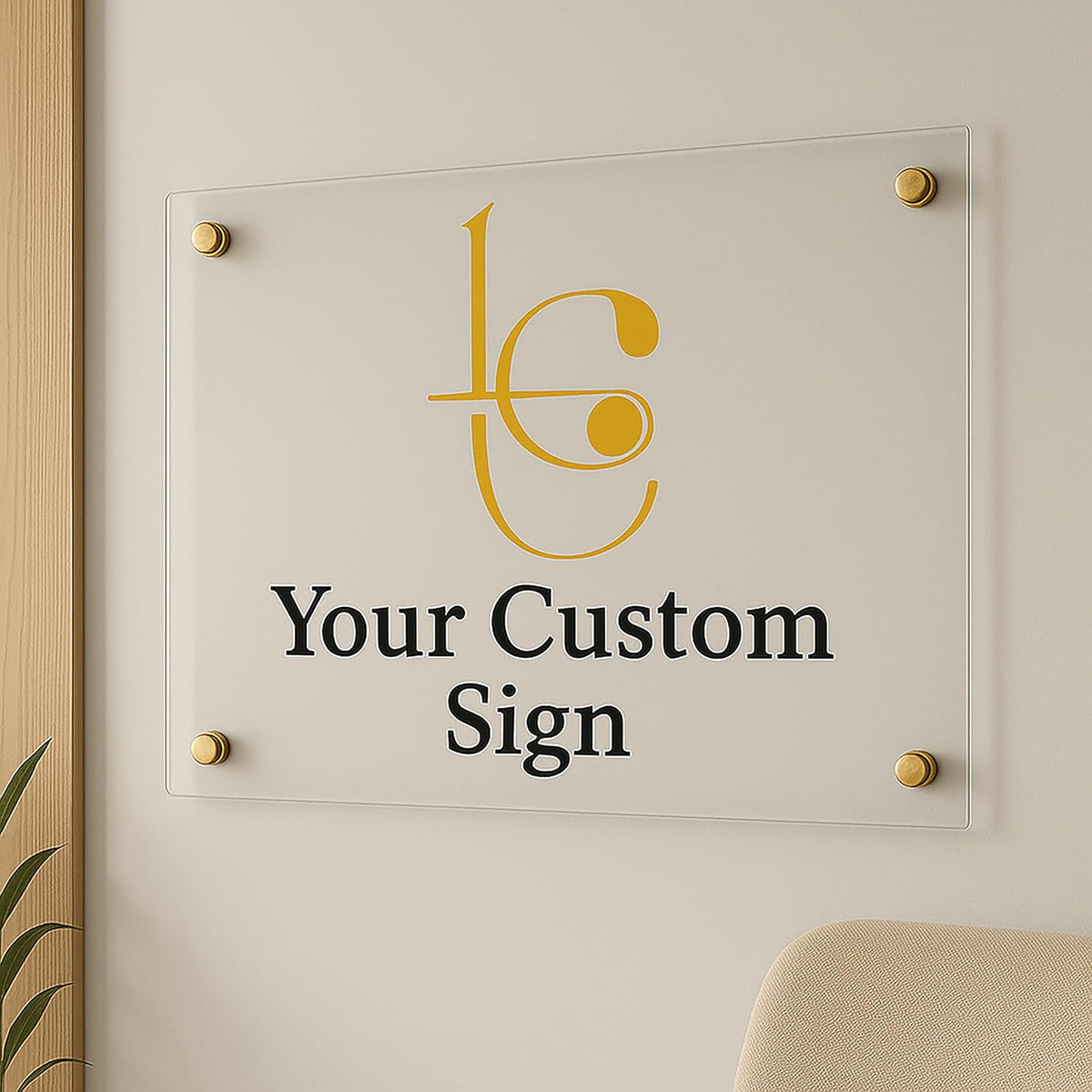 Large Custom Business Logo Sign, Personalized Acrylic Store Front Sign For Office, Wall Hanging