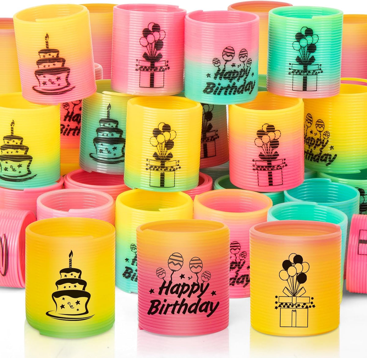36 Pack Spring Rainbow Magic Fidget Stress Coil Mini Springs Bulk Toys Party Favor For Kids