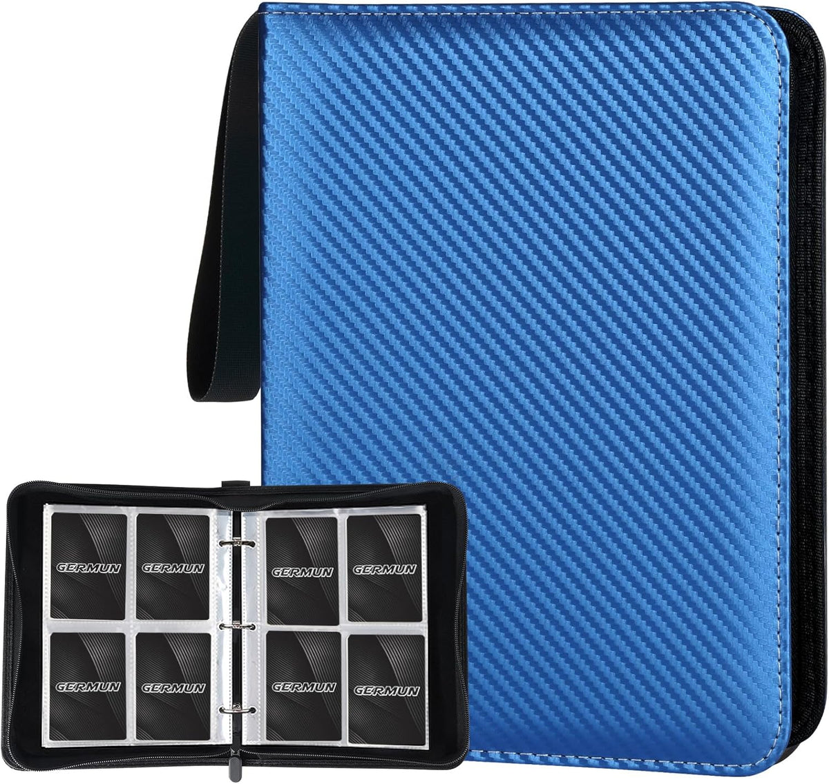 4 Pocket Card Binder, Premium Zip Trading Card Binder, 400 Double Sided Pocket PU Card Collection