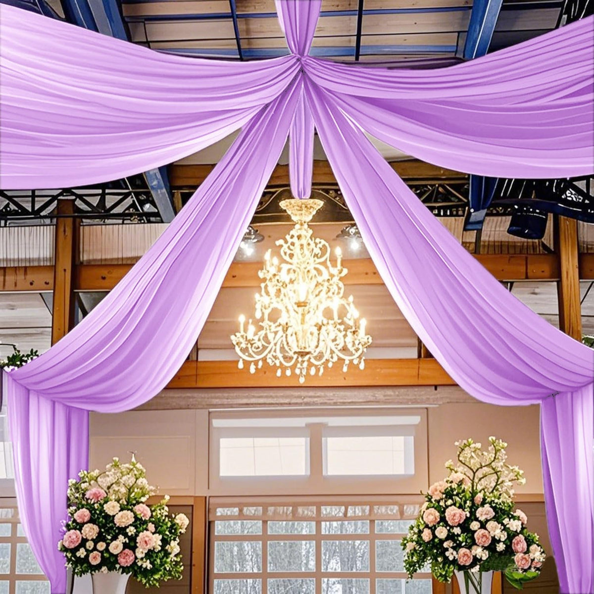 Ceiling Drapes for Weddings Light Purple Draping Fabric for Wedding Arch 5FTx20FT 2Panels Weddings