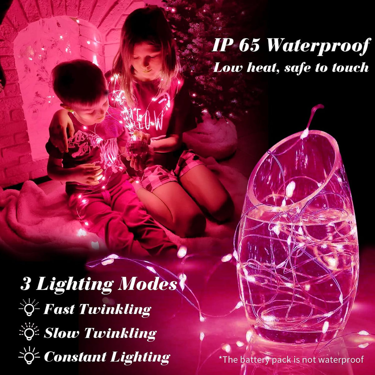 ZGWJ 8 Pack Fairy Lights Battery Operated, 7ft 20 Mini LED Fairy String Lights Silver Wire 3 Modes