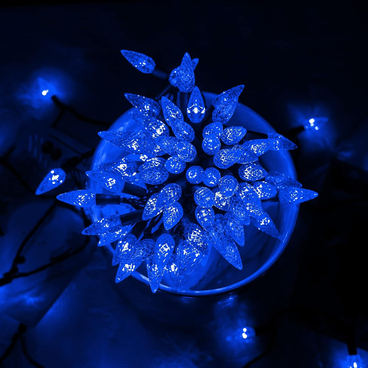Dazzle Bright 100 LED C6 33 FT Waterproof Connectable Green Wire Fairy Lights, 8 Modes Christmas