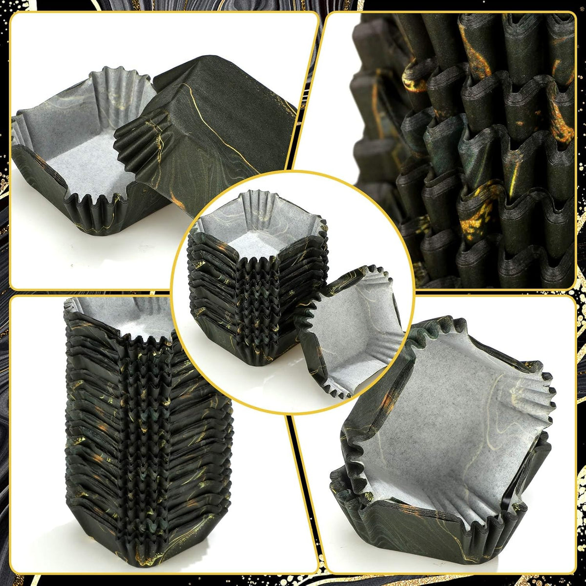 Tanlade 350 Pcs Square Mini Cupcake Liners Disposable Brownie Baking Pan Liners 1.77 Inch Paper