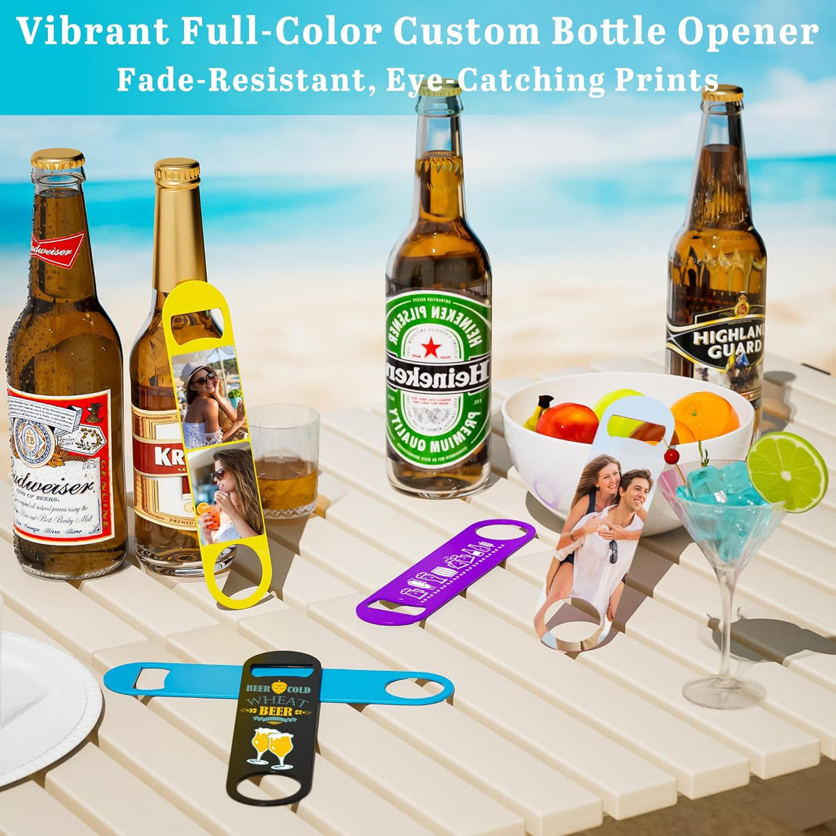 5-100 Custom Bottle Opener, Personalized Bottle Opener Stainless Steel with Customized Photo/Text