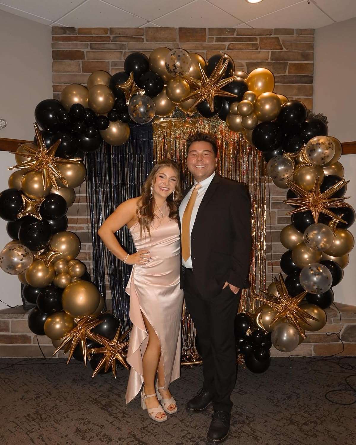 Gold Star Balloons,9Pcs 22Inch Gold Explosion Spike Cone Helium Polyester Film Star Foil Balloons