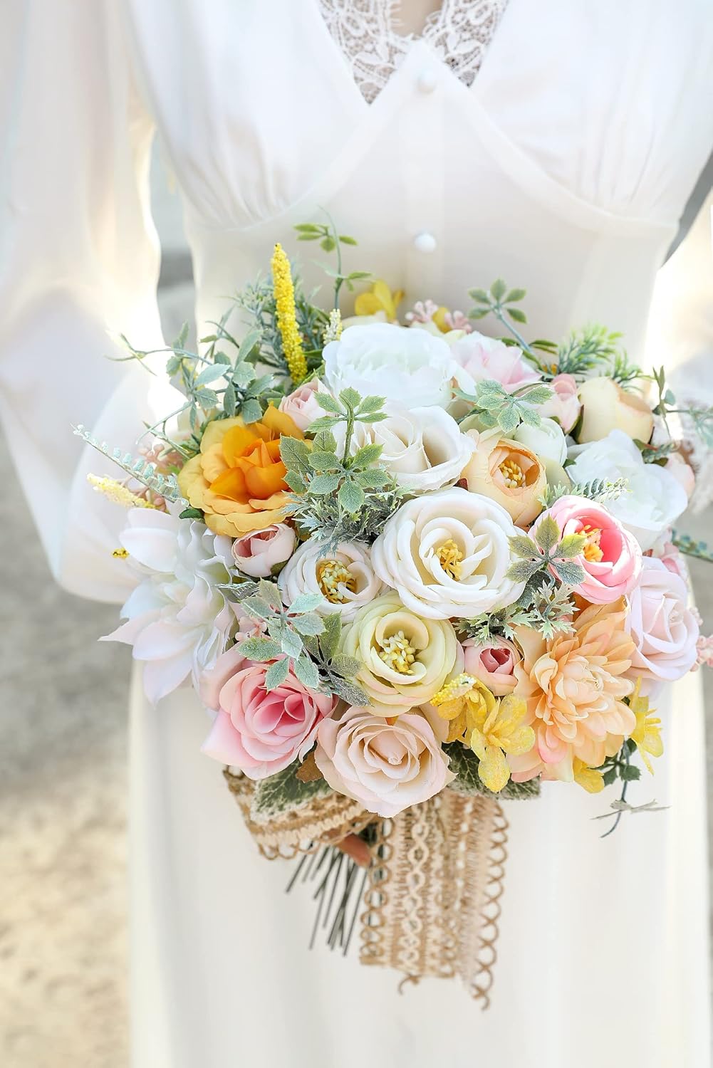 Serra Flora Artificial Wedding Flowers Bouquets Centerpieces Faux Flowers Combo for Fake Flowers